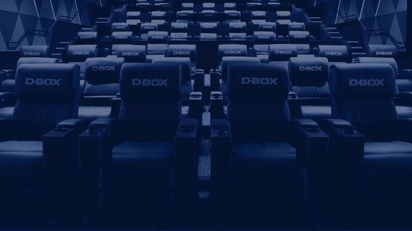 A movie auditorium featuring D-BOX haptic seats