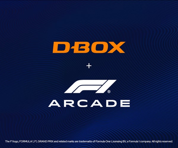 The D-BOX and F1 Arcade logos.