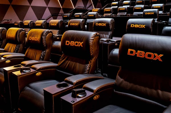 D-BOX chairs in a movie theater