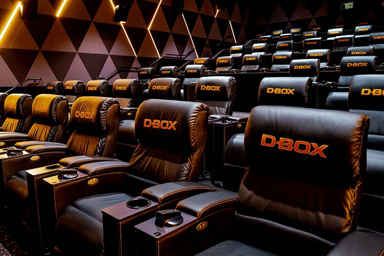 Theater auditorium with D-BOX moving seats